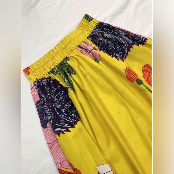 Yellow Boho Floral Print Women's Skirt - Picture 5 of 10